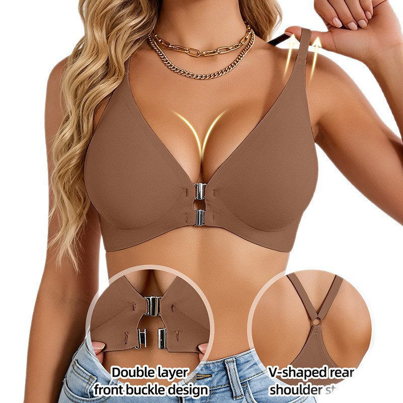 Full Coverage Bra - Women's Front-closure Leopard Print Sexy Three-dimensional